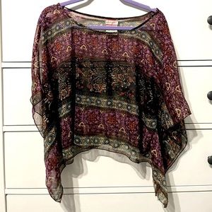 Band of Gypsies - Shear Print Crop Top, made in India (Size Small)
